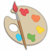 Sticker Palette Artiste avec pinceau (Devant)