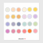 Sticker Palette de couleurs pastel printemps Bullet Journa (Feuille)