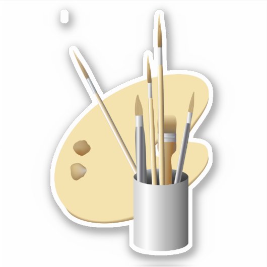 Sticker Palette et brosses d'art (Devant)