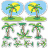 Sticker Palm Tree Cartoon Set (Voorkant)