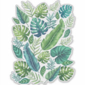Sticker Palm vert et Turquoise Tropical Banana Monstera Fe (Devant)