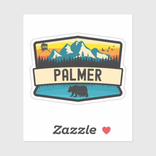 Sticker Palmer, Alaska (Feuille)
