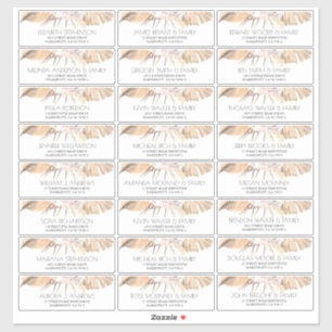Sticker Palmier séché Feuille Petits noms d'hôtes Étiquett