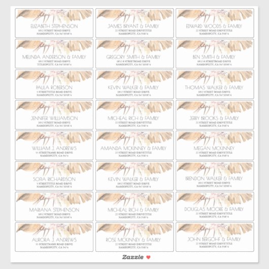 Sticker Palmier séché Feuille Petits noms d'hôtes Étiquett (Feuille)