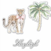 Sticker Palmier tropical Cheetah Leopard (Devant)