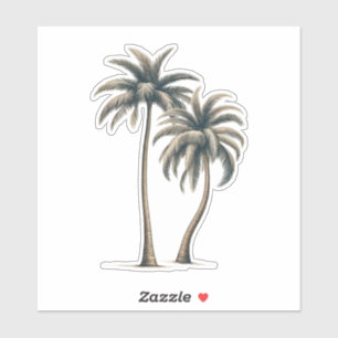 Sticker Palmier tropical Mariage côtier rustique