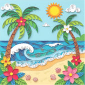 Sticker Palmiers sur la Plage (Recto)
