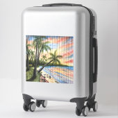 STICKER PALMIERS TROPICAUX AVEUGLES DE PLAGE (Sur valise)