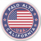 Sticker Palo Alto California, Palo Alto (Devant)