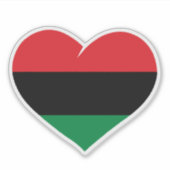 Sticker Pan African flag heart Afro American Black history (Devant)