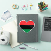 Sticker Pan African flag heart Afro American Black history (Couverture iPad)