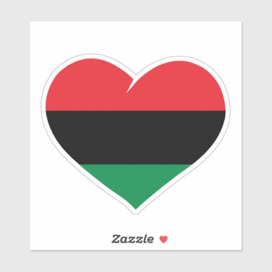 Sticker Pan African flag heart Afro American Black history (Feuille)