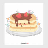 Sticker Pancake Lover Addict Design mignon (Feuille)