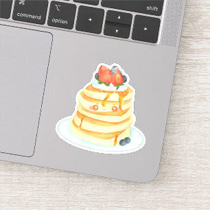 Sticker Pancakes Fluffeux Au Sirop D'Érable, Fruits Et Crè