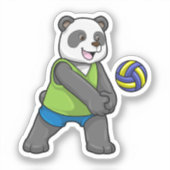 Sticker Panda at Sports with Volleyball (Recto)