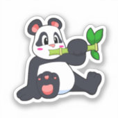 Sticker Panda avec bambou (Recto)
