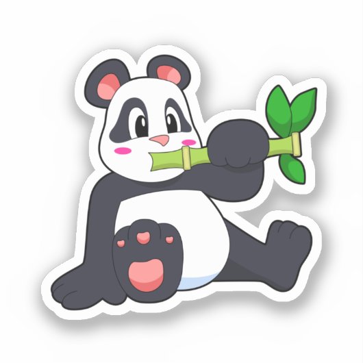 Sticker Panda avec bambou (Recto)