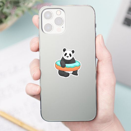 Sticker Panda avec Donut (Téléphone)