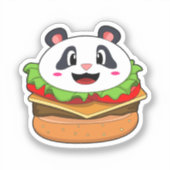 Sticker Panda avec hamburger (Recto)