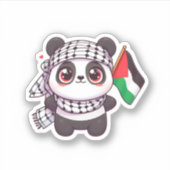 Sticker Panda avec la paix en Palestine (Devant)
