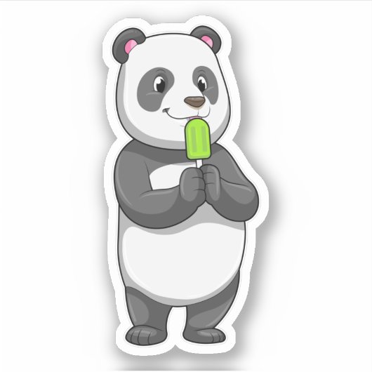 Sticker Panda avec Popsicle (Devant)