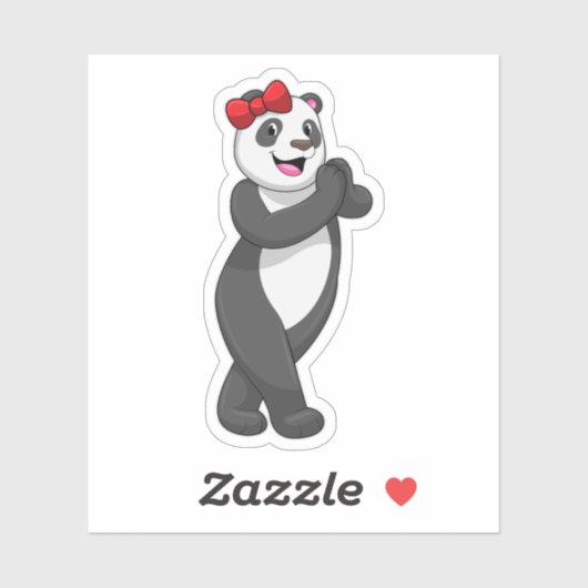 Sticker Panda avec ruban (Feuille)
