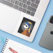Sticker Panda avec une perle à oreille Vermeer drôle (Ordinateur portable avec iPhone)