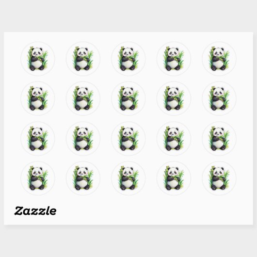 Sticker Panda Bamboo (Feuille)