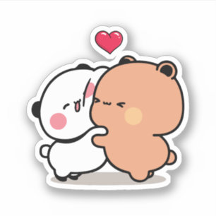 Sticker Panda bear, bubu et dudu câlin