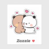 Sticker Panda bear, bubu et dudu câlin (Feuille)