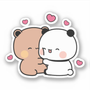 Sticker Panda bear, bubu et dudu câlin
