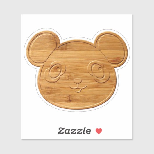 Sticker Panda Bear en Bambou sculpté (Feuille)