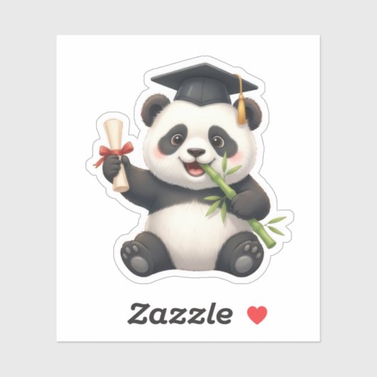 Sticker Panda Bear Graduation (Feuille)