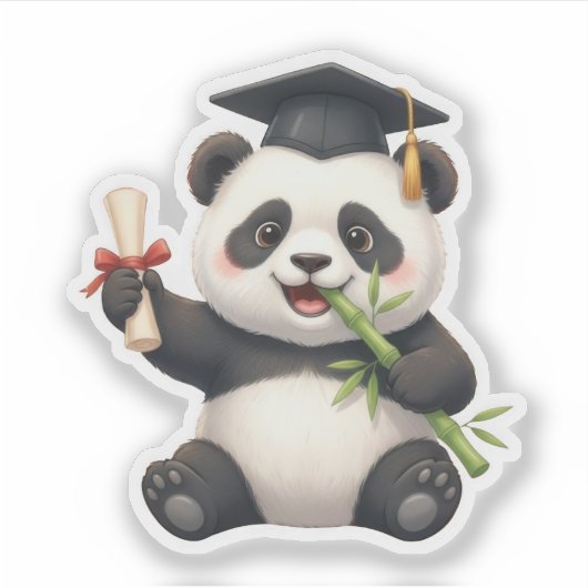 Sticker Panda Bear Graduation (Devant)