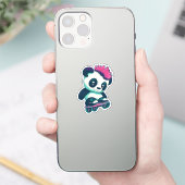 Sticker Panda bébé mignonne avec mohawk | Panda de patinag (Téléphone)