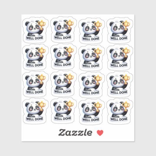 🐼 Sticker Panda "Bien Fait" 🌟 (Feuille)