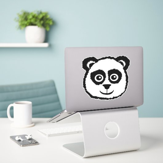 Sticker Panda caricature mignonne (Ordinateur portable sur le bureau)