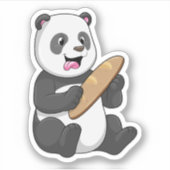 Sticker Panda comme boulanger avec pain (Devant)