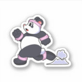 Sticker Panda comme coureur à la course (Devant)