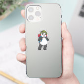 Sticker Panda comme randonneur avec sac à dos (Téléphone)
