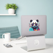 Sticker Panda cool avec Vibes rétro (Ordinateur portable sur le bureau)