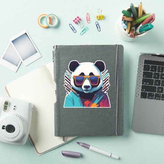 Sticker Panda cool avec Vibes rétro (Couverture iPad)