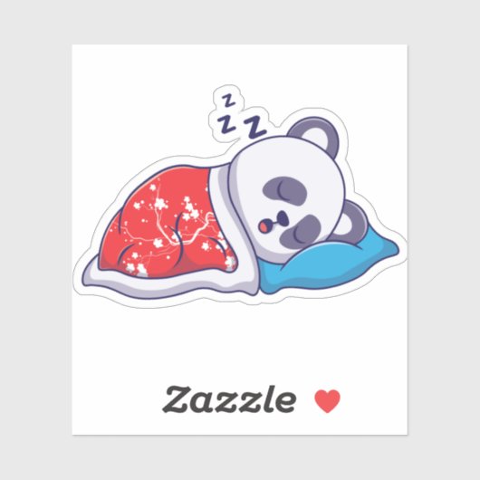 Sticker Panda couchage mignon (Feuille)