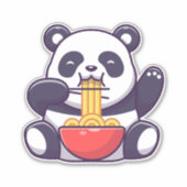 Sticker Panda Cute Mange Noodle (Devant)