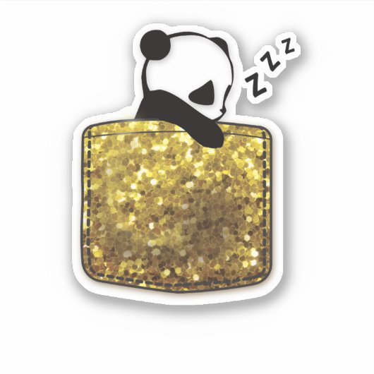 Sticker panda dans une poche (Devant)