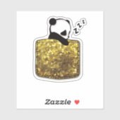 Sticker panda dans une poche (Feuille)