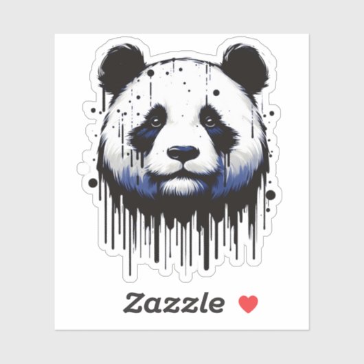 Sticker Panda de la goutte de peinture (Feuille)