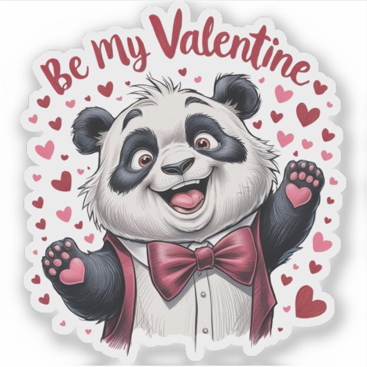 Sticker Panda de la Saint Valentin (Devant)