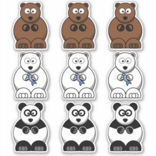 Sticker Panda de l'ours, Polaire et Brown dessin de l'ours