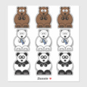 Sticker Panda de l'ours, Polaire et Brown dessin de l'ours (Feuille)